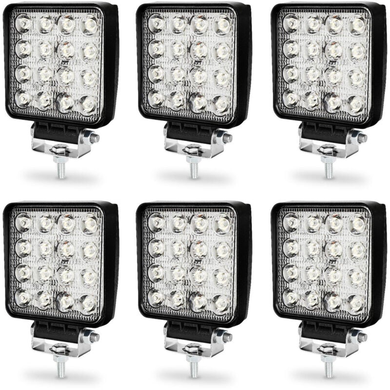 foto del prodotto randaco faro da lavoro 6 x 48w piazza fari led 12v 24v fari di profondit impermeabile ip67 luci di lavoro fuoristrada per moto auto atv suv