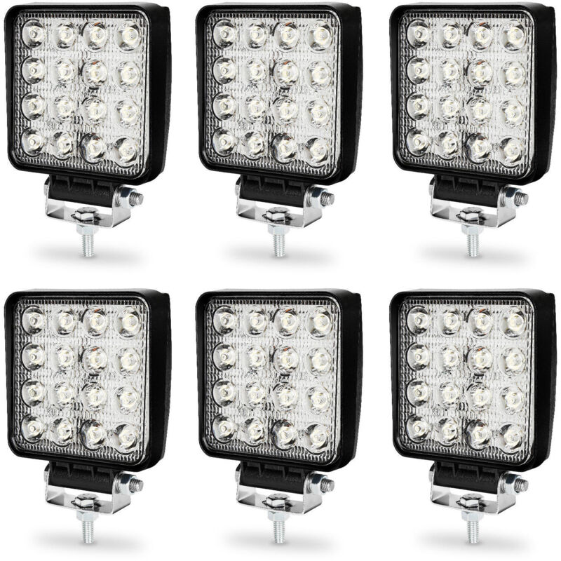 foto del prodotto randaco faro da lavoro 6 x 48w piazza fari led 12v 24v fari di profondit impermeabile ip67 luci di lavoro fuoristrada per moto auto atv suv
