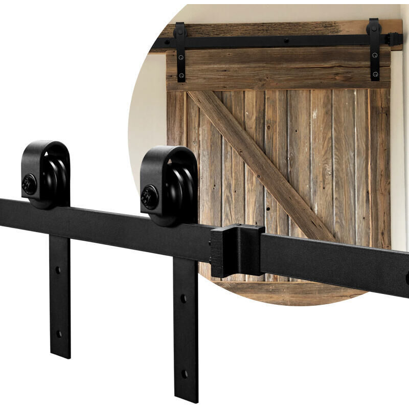 foto del prodotto randaco kit de porte coulissante syst me coulissante ferrure pour syst me pour portes coulissantes avec rail de roulement ensemble comple 152cm
