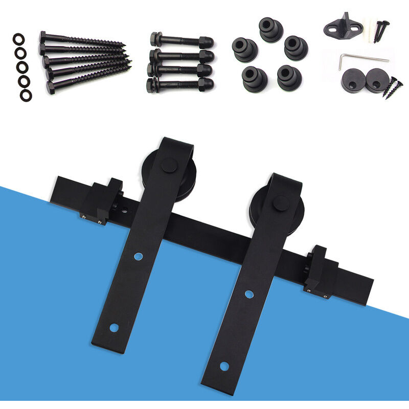 foto del prodotto randaco kit per porte scorrevoli sistema di montaggio per porte scorrevoli con binario set completo 200cm