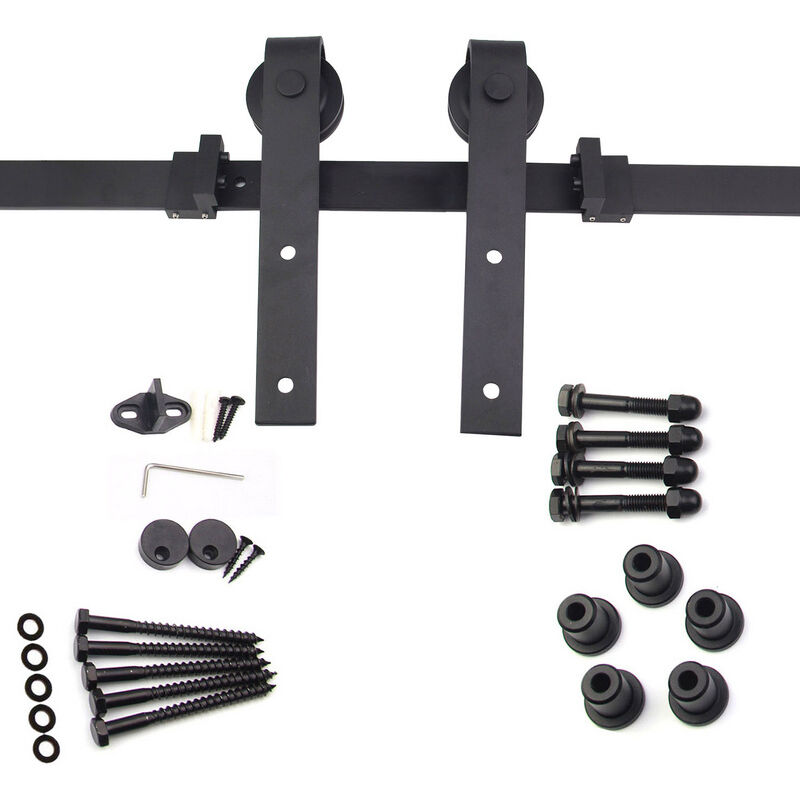 foto del prodotto randaco kit per porte scorrevoli sistema di montaggio per porte scorrevoli con binario set completo 200cm