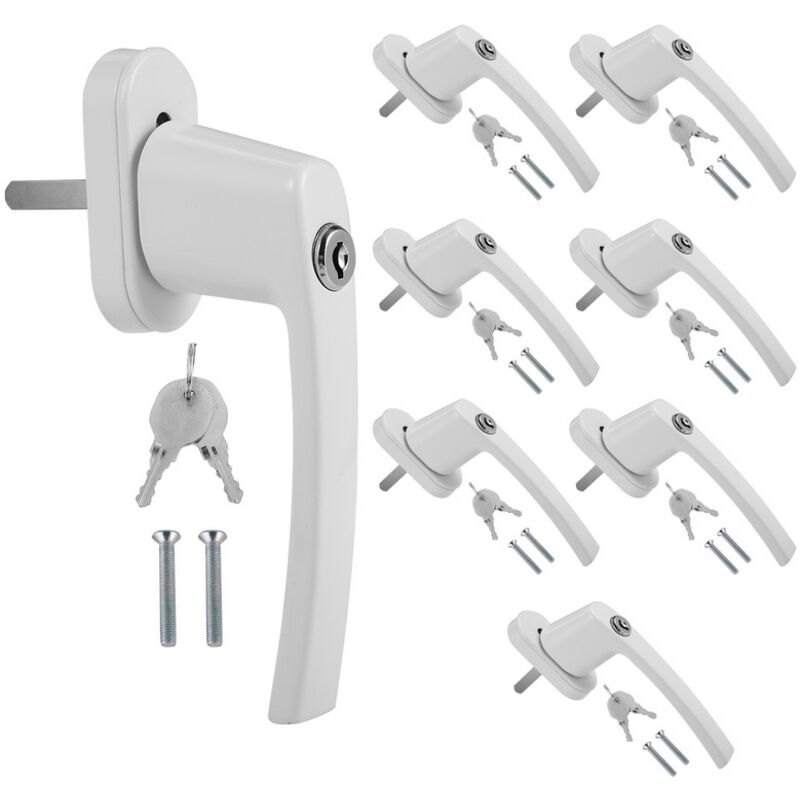 foto del prodotto randaco maniglia per finestra di design manopola per balcone con serratura con serratura 8x maniglie per finestre in alluminio lucido bianco