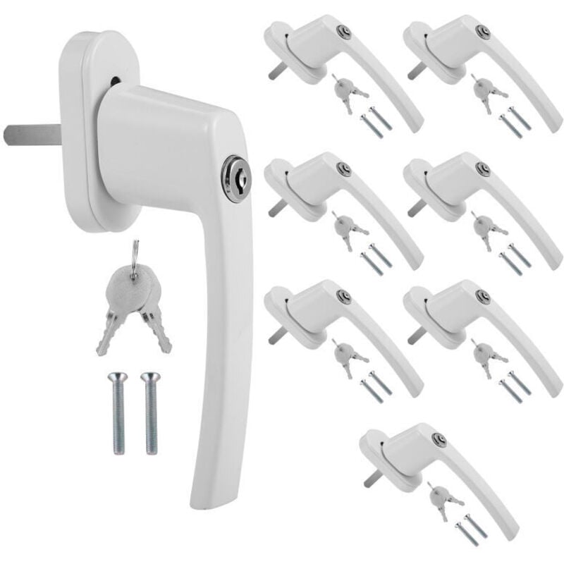 foto del prodotto randaco maniglia per finestra maniglia per finestra lega di alluminio compatibile con le comuni finestre e porte balcone bianca 8x