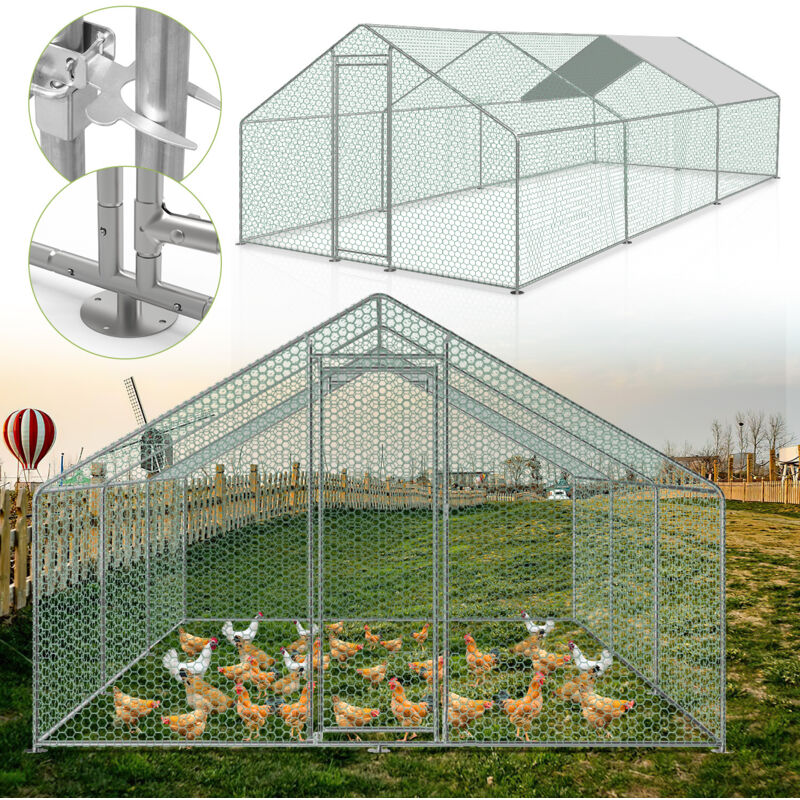 foto del prodotto randaco recinzione per pollaio 3x4 m con porta laterale e tetto a cupola 12 m 