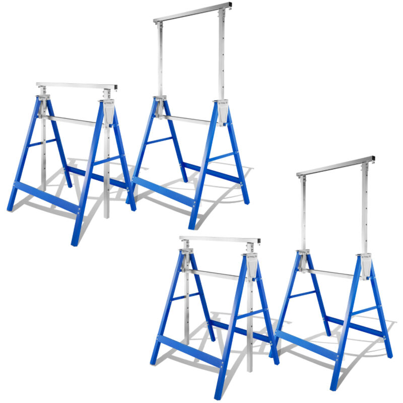 foto del prodotto randaco set di 4 cavalletti telescopici pieghevoli, altezza regolabile 80 130cm , blu