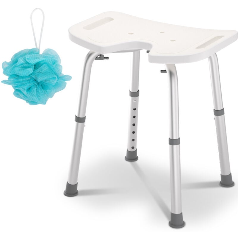 foto del prodotto randaco sgabello da doccia, sgabello da bagno, sedile da doccia regolabile in altezza sgabello da doccia ergonomico piedini antiscivolo max. 136 kg