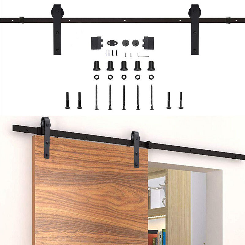 foto del prodotto randaco sistema di porte scorrevoli set di accessori per binari a pavimento in legno binario per porte a rulli in vetro 150kg pfeil 152cm