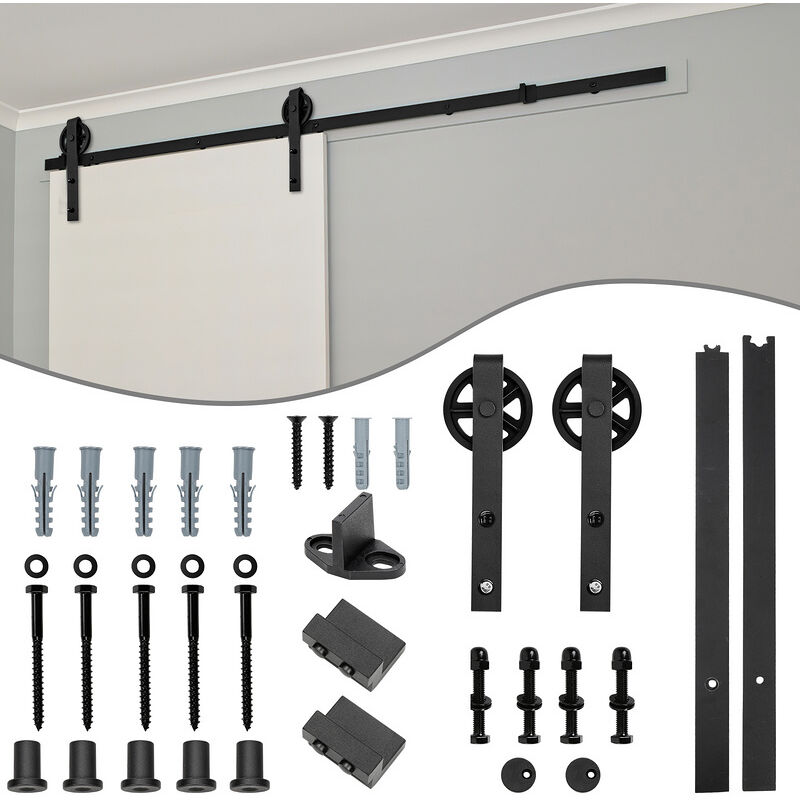 foto del prodotto randaco sistema per porte scorrevoli sistema a binario con binario da 183 cm per porte fino a 150 kg