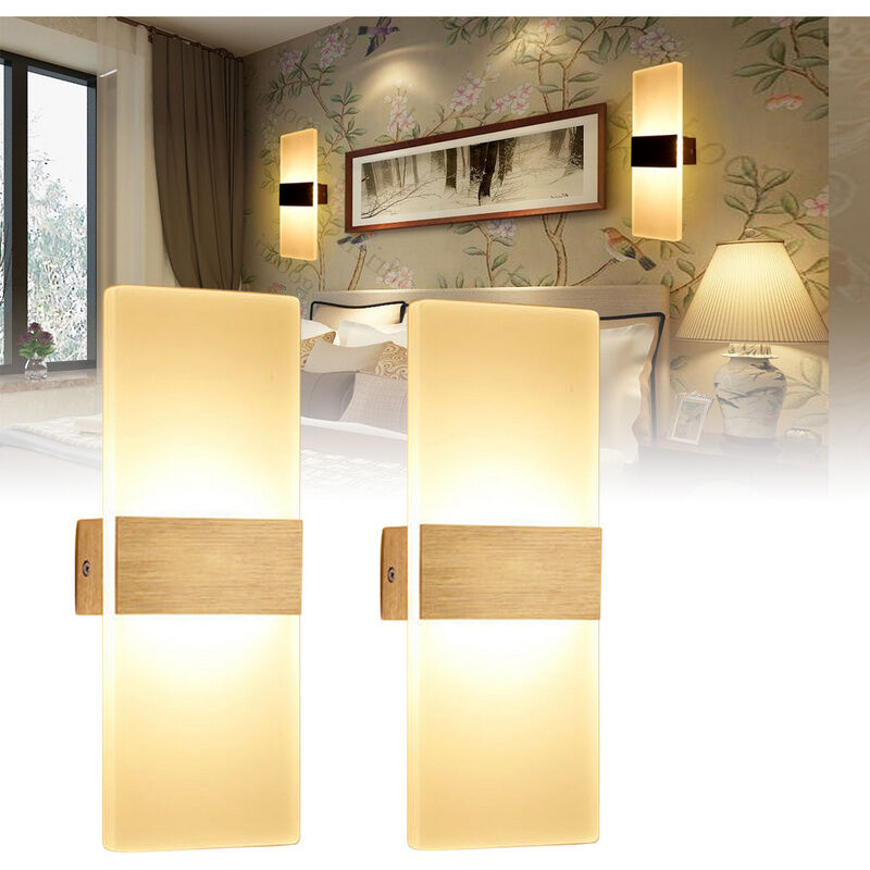 foto del prodotto randaco swanew 2x led appendiabiti da parete luce corridoio interno scale camera da letto esterna bianco caldo 12w