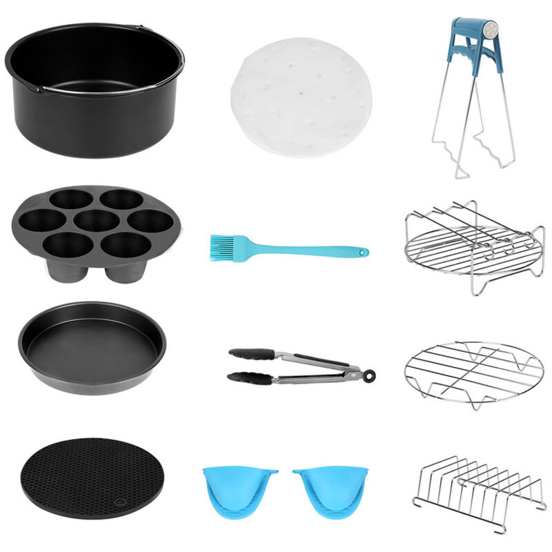foto del prodotto randaco swanew kit di accessori per friggitrice elettrica in acciaio inox 12pcs 7 pollicikit di accessori per friggitrice elettrica in acciaio inox