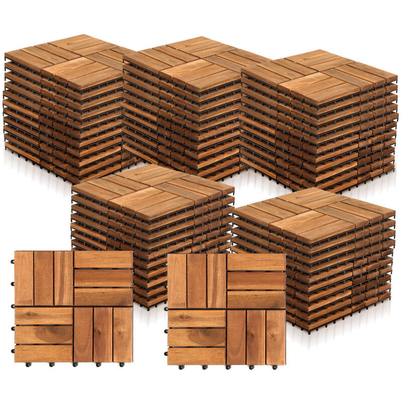 foto del prodotto randaco swanew piastrelle in legno di acacia a incastro. 30 x 30 cm. 5 m . per terrazze. giardini e balconi 55 pezzi 