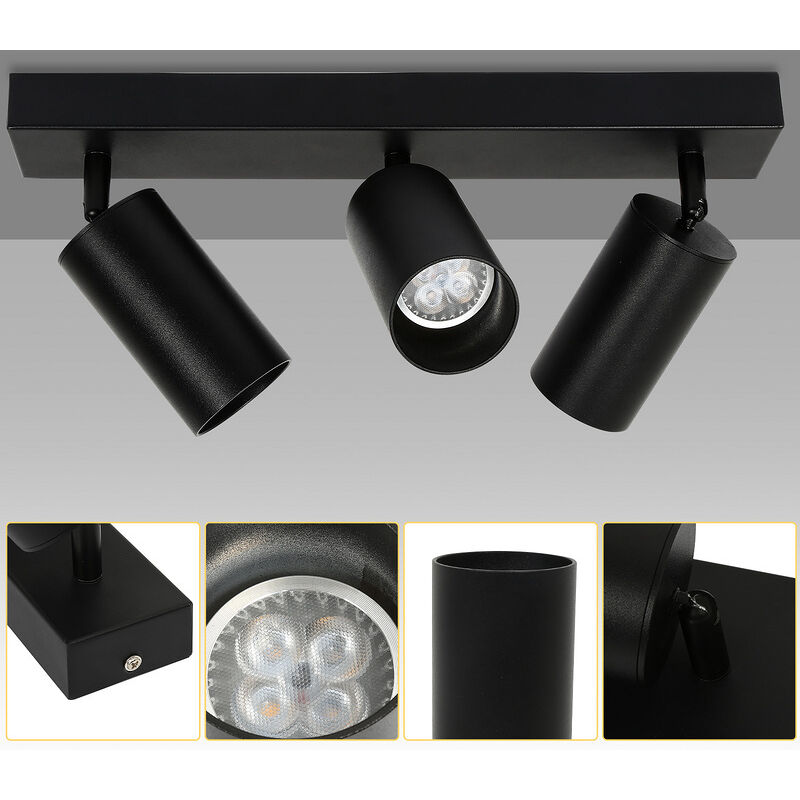 foto del prodotto randaco swanew plafoniera plafone spot led plafone spot argento 3 luci ultraslim gu10