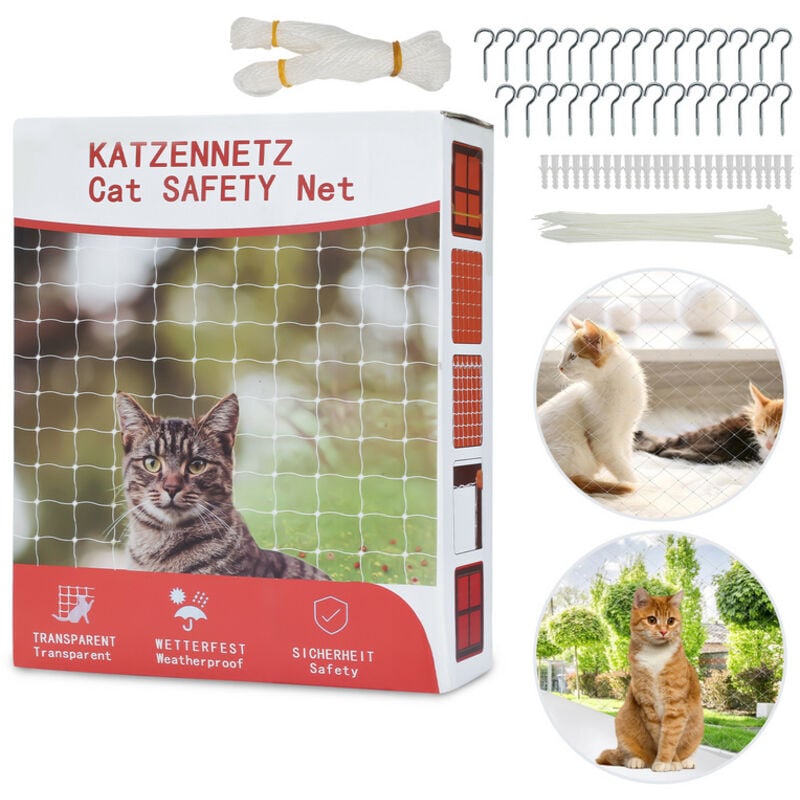 foto del prodotto randaco swanew rete per gatti altri accessori per gatti rete di protezione per gatti trasparente per balconi rete per balconi 3x8m