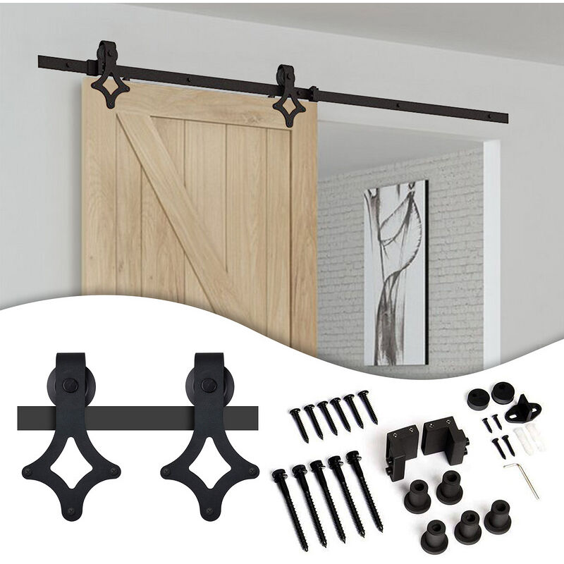 foto del prodotto randaco swanew sistema di porte scorrevoli set di accessori per binari a pavimento in legno binario per porte a rulli in vetro 150kg pfeil 183cm