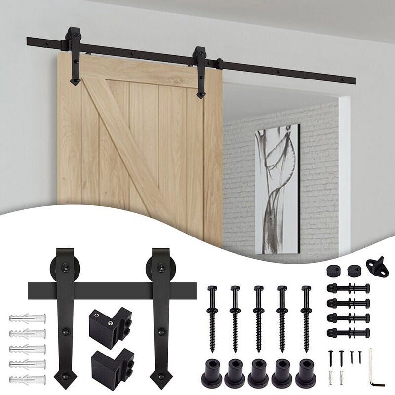 foto del prodotto randaco swanew sistema di porte scorrevoli set di accessori per binari a pavimento in legno binario per porte a rulli in vetro 150kg pfeil 200cm