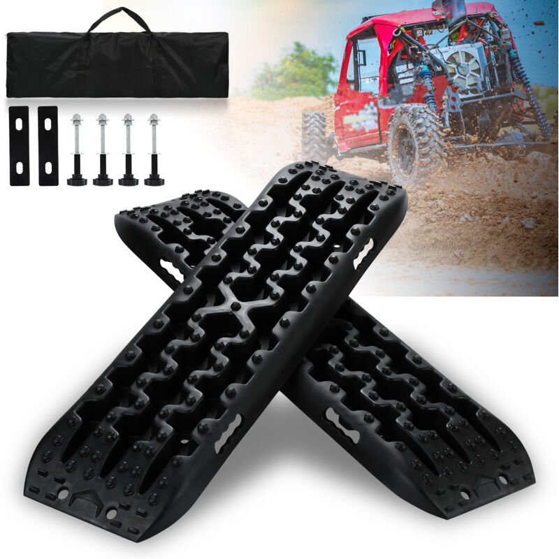foto del prodotto randaco traction track 2x tappetini di trazione piastra di evacuazione di emergenza per auto aiuto alla trazione antiscivolo aiuto alla partenza
