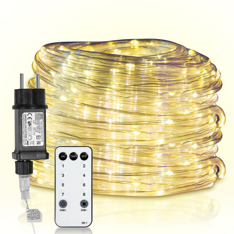 foto del prodotto randaco tubo luminoso a led con telecomando tubo luminoso a led per esterni interni tubo luminoso a catena giallo 10m