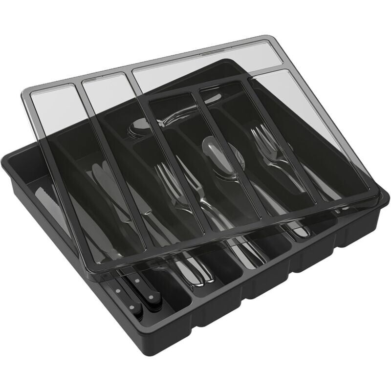 foto del prodotto range couverts pour tiroir avec couvercle, bo te de rangement couverts de cuisine, organisateur de couverts en plastique, bo te de rangement couverts