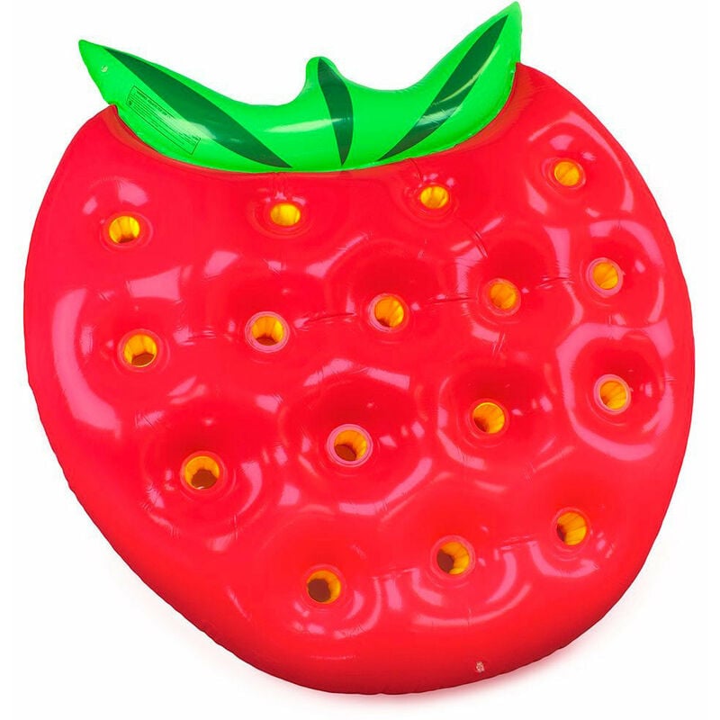 foto del prodotto ranieri materassino gonfiabile 146x143 cm in pvc a forma di fragola strawberry