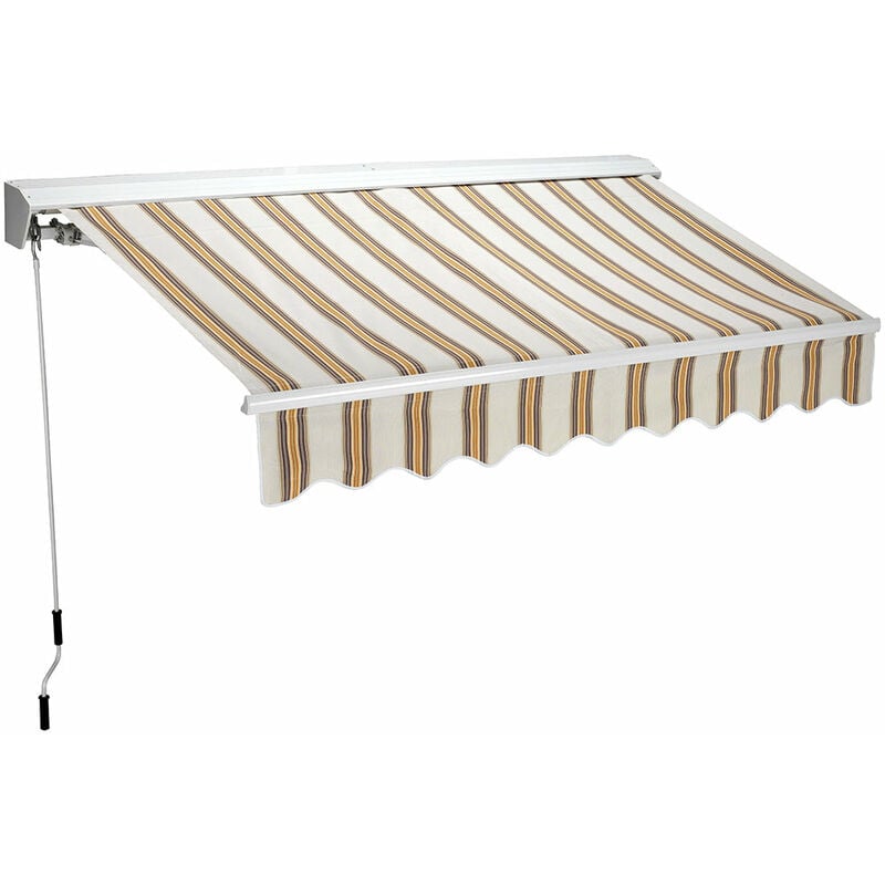 foto del prodotto ranieri tenda da sole semicassonata 200x300 cm tessuto in poliestere riga beige