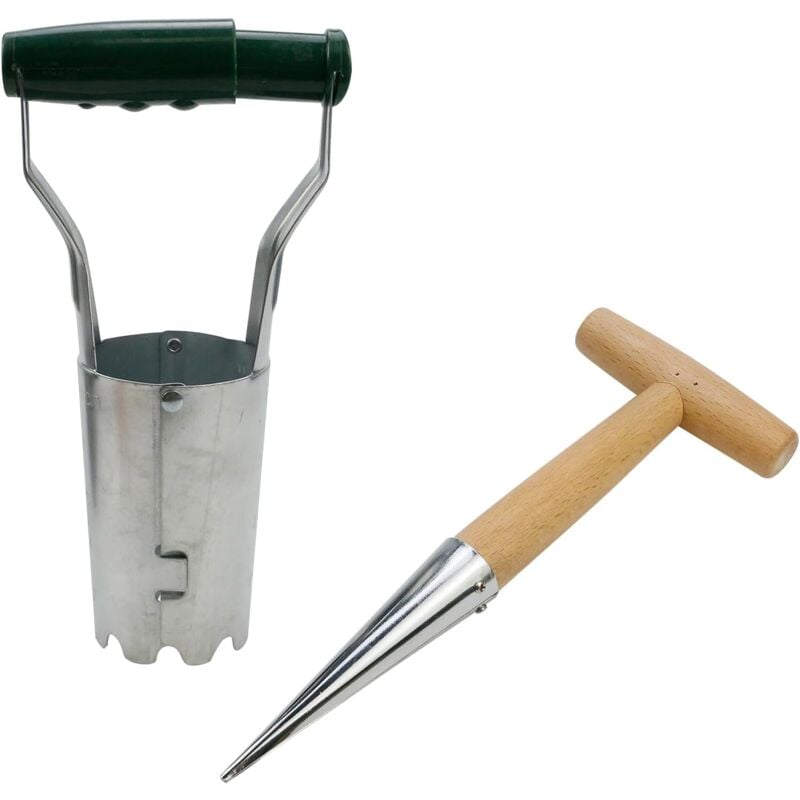 foto del prodotto rapanda 1 1 fioriera per bulbi con segno di profondit e attrezzo da giardino dibber con impugnatura a t, trapiantatrice di bulbi ideale per