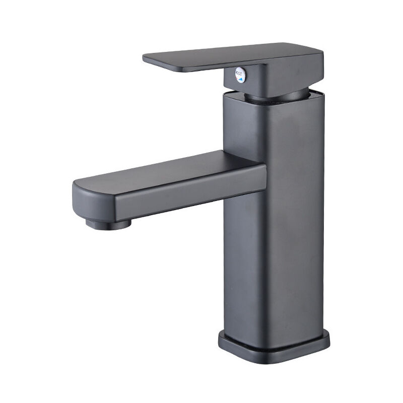 foto del prodotto rapanda 304 acier inoxydable peinture noir sous le comptoir bassin robinet carr monotrou bassin de m lange chaud et froid robinet h tel tuyau de