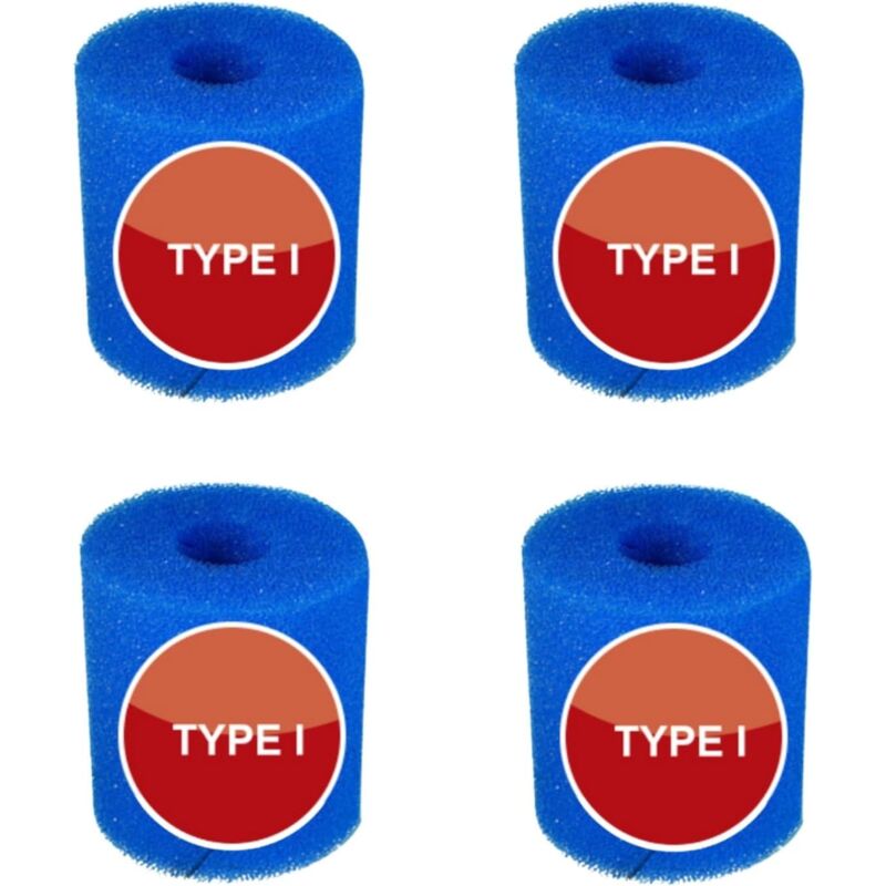 foto del prodotto rapanda 4 cartucce filtro piscina in schiuma blu riutilizzabili 8,8 x 7,8 cm tipo i per la manutenzione del sistema di filtraggio a sabbia i 