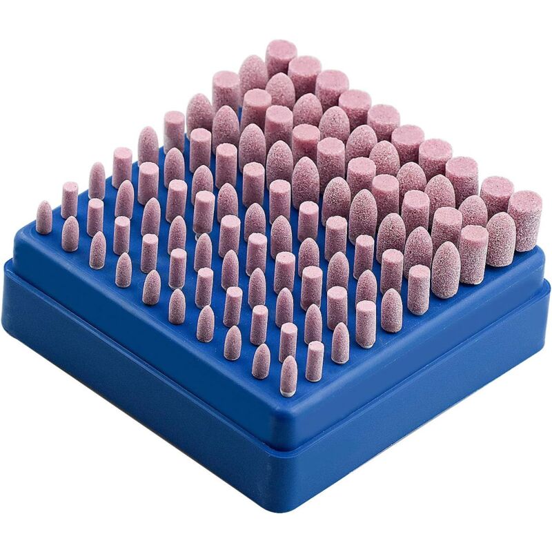 foto del prodotto rapanda accessorio per smerigliatrice 100 pezzi mola per utensile rotante in pietra montata per lucidatura abrasiva per utensili rotanti dremel