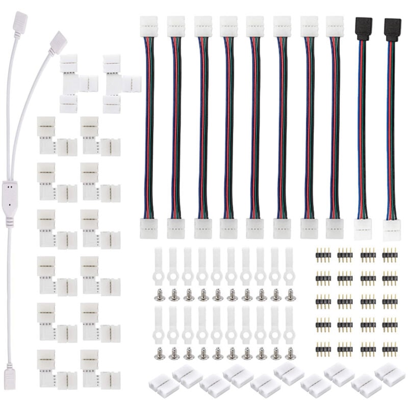 foto del prodotto rapanda accessorio striscia led connettore, controller, amplificatore kit connettore striscia led 5050 a 4 pin il kit connettore striscia led