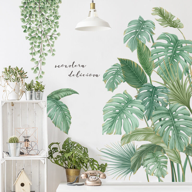 foto del prodotto rapanda adesivi murali con piante, carta da parati pastorale, piccoli adesivi freschi per la decorazione delle porte, adesivi murali