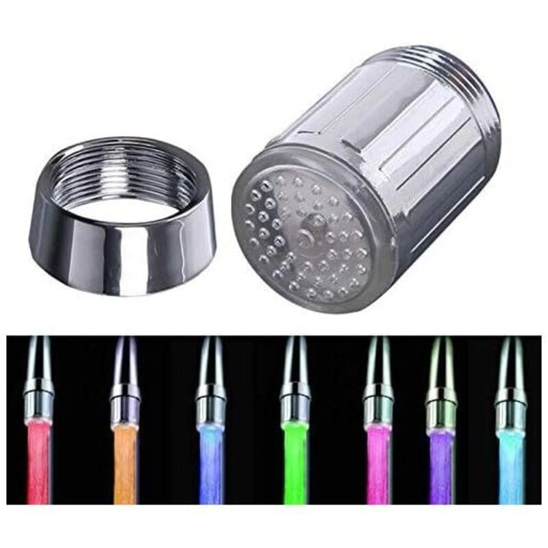 foto del prodotto rapanda aeratore per rubinetto e rompigetto, rubinetto dell acqua con led colorati, rubinetto che cambia colore, soffione doccia, filtro per