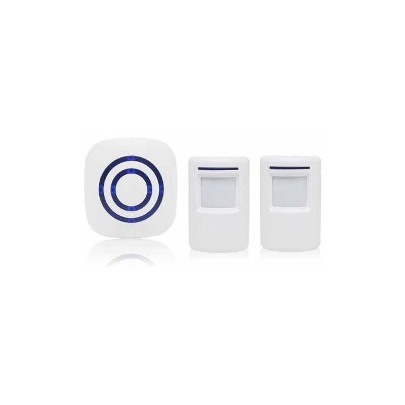 foto del prodotto rapanda allarme passaggio campanello negozio sistema wireless con rilevatore di movimento accesso 38 suonerie portata fino a 100 m, bianco