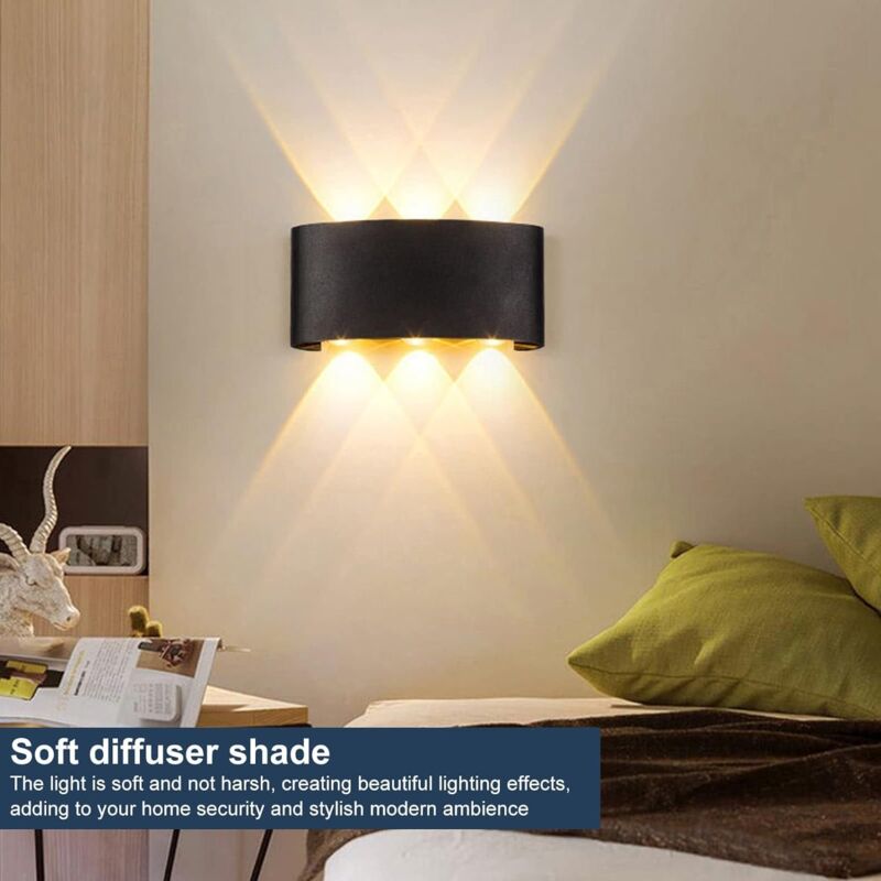 foto del prodotto rapanda applique da parete per esterni, illuminazione da giardino impermeabile, in alluminio, per interni, camera da letto, soggiorno, scale,