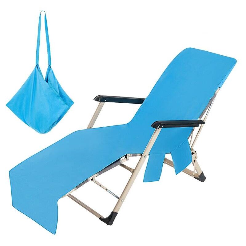 foto del prodotto rapanda asciugamano per sedia a sdraio da spiaggia copertura in microfibra per piscina, asciugamano per lettino prendisole, protezione per sedia