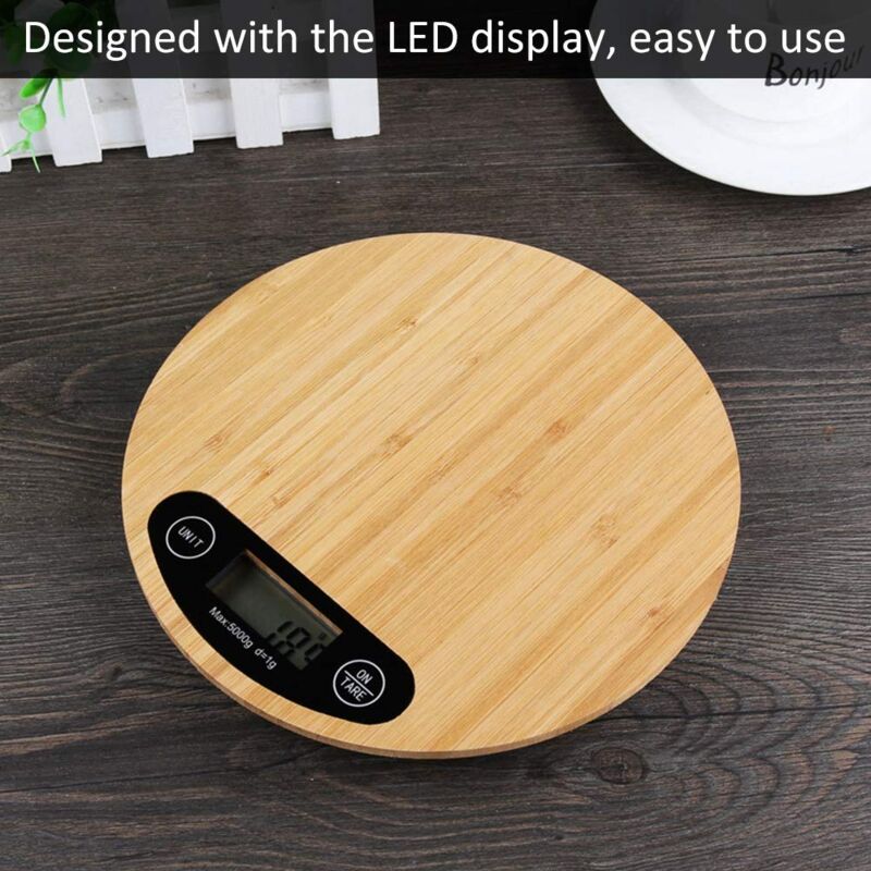 foto del prodotto rapanda bilancia da cucina, bilancia digitale in bamb 20cmmax. 5kg