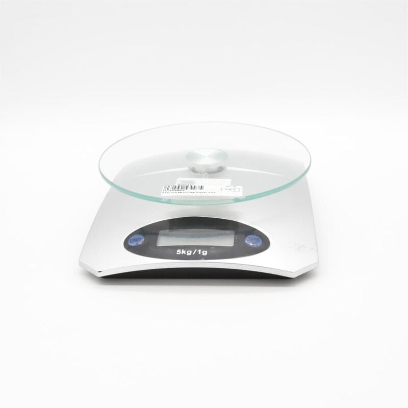 foto del prodotto rapanda bilancia da cucina digitale grigio argento, bilancia di precisione 20x15 cm con bilancia in vetro