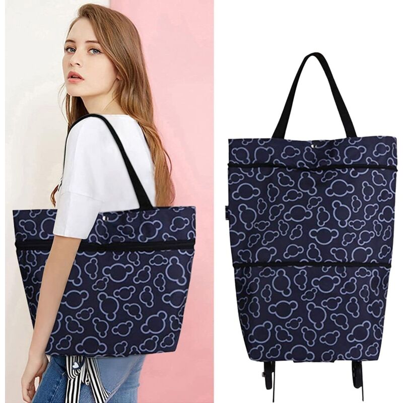 foto del prodotto rapanda borsa per attrezzi, borsa per la spesa pieghevole con ruote, borsa trolley pieghevole da donna, borsa da viaggio multifunzionale