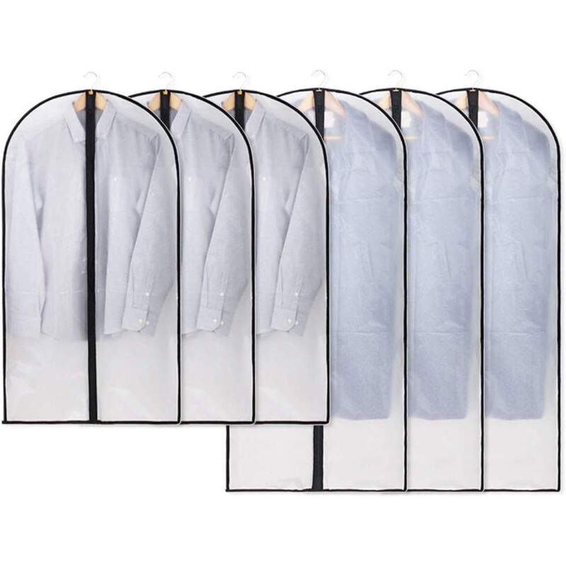 foto del prodotto rapanda borsa porta abiti trasparente antitarme per proteggere abiti, camicie e abiti confezione da 6, 120 x 60 cm 100 x 60 cm