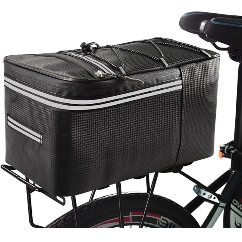 foto del prodotto rapanda borsa porta attrezzi, borsa porta bici, borsa impermeabile per portapacchi posteriore, cestino posteriore per bici da 15 litri, borsa