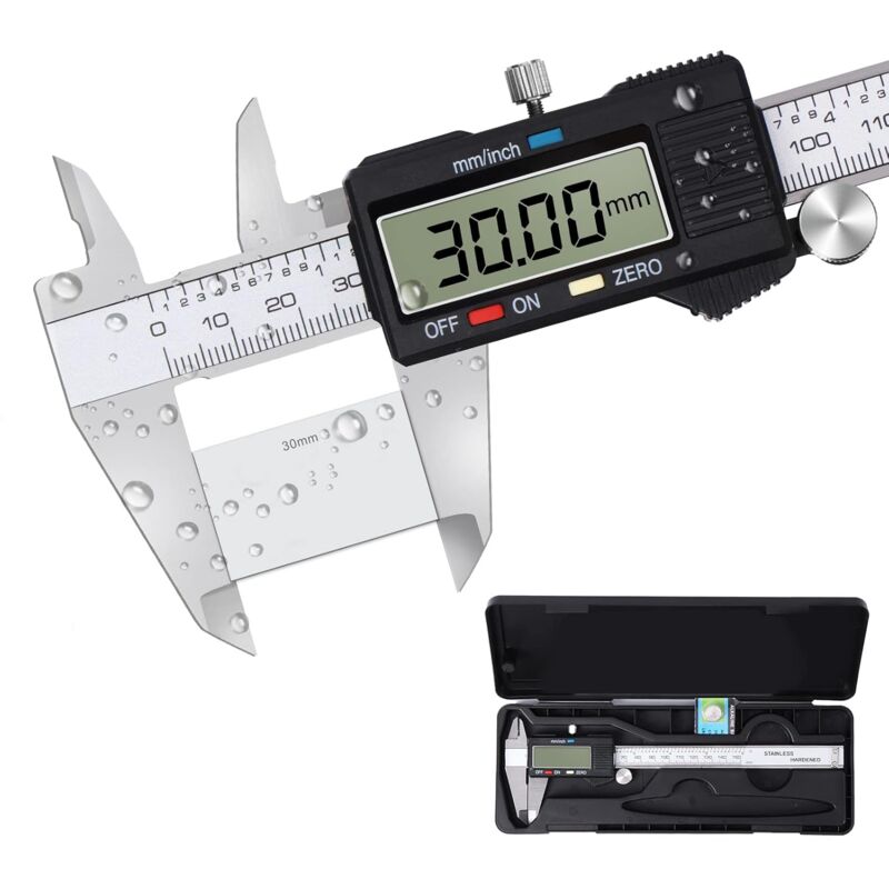foto del prodotto rapanda calibro digitale, calibro digitale classico in acciaio inossidabile, calibro professionale con ampio display lcd