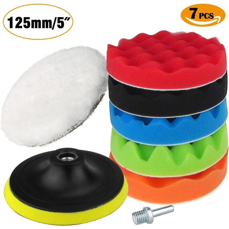 foto del prodotto rapanda cofano e spugna per lucidatura spugna per lucidatura da 125 mm 5 pollici, spugna per lucidatura per auto spugna e kit di ceratura per