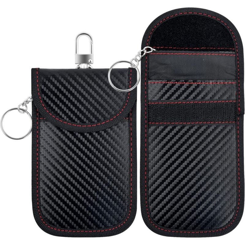 foto del prodotto rapanda confezione da 2 borse faraday con blocco del segnale, borsa schermante per chiavi auto, borse con blocco del segnale rfid, borsa faraday,