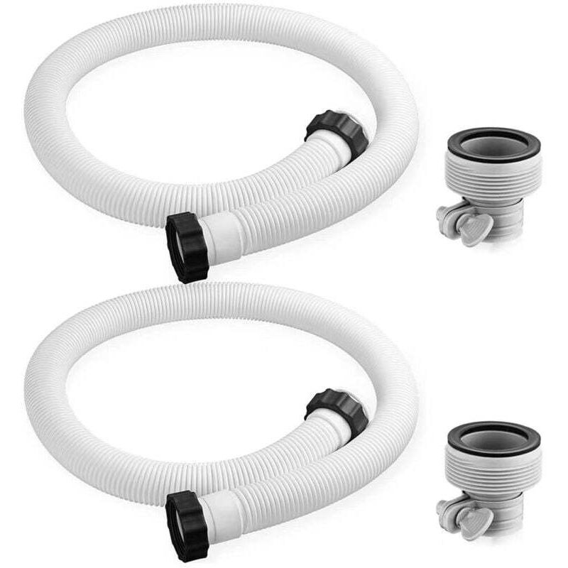 foto del prodotto rapanda confezione da 2 tubi flessibili da 38 mm per piscine fuori terra, 150 cm, con 2 adattatori per tubi di tipo b, tubo di ricambio per pompa