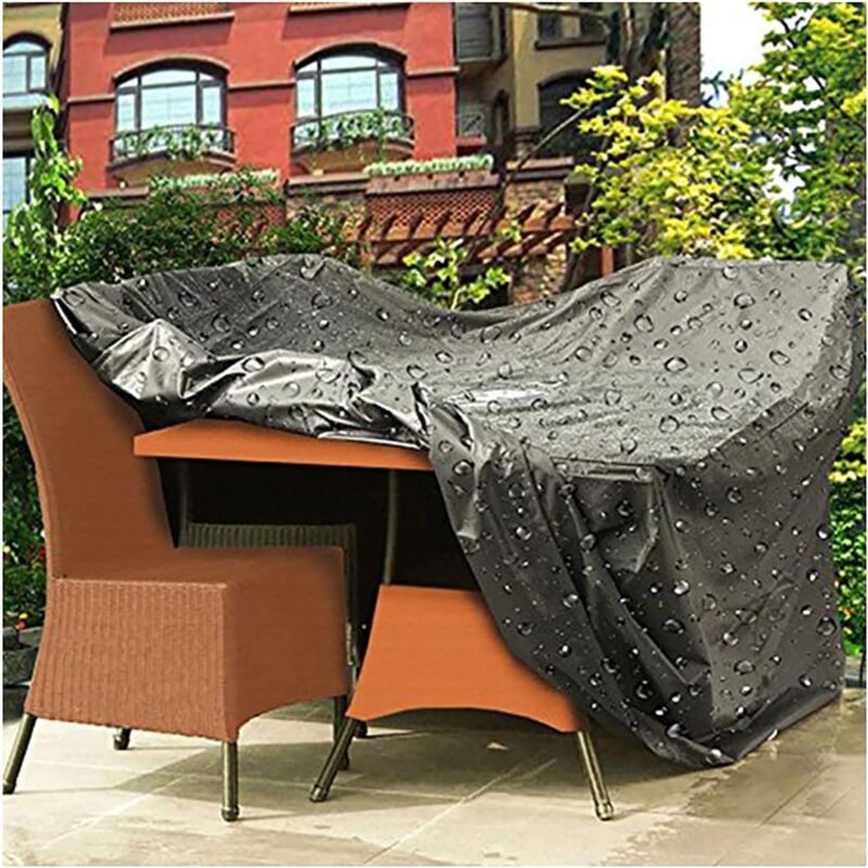 foto del prodotto rapanda copertura impermeabile per mobili da giardino, antivento, antisole e antipolvere, oxford 210d, per tavolo, sedie e divano in rattan, l 200