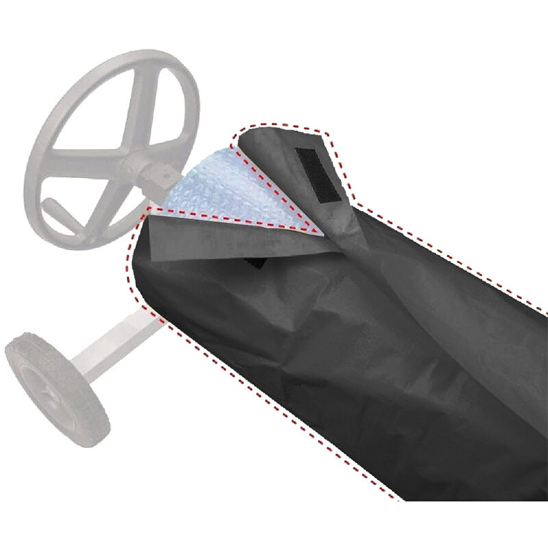 foto del prodotto rapanda copertura protettiva per piscina, con chiusura in velcro, impermeabile, antipolvere, per piscina, sistema avvolgibile, 550x96 cm, nero