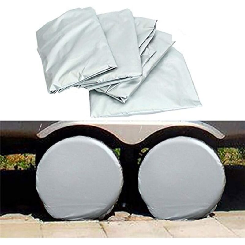 foto del prodotto rapanda copriauto set di 4 copriruota per camper, tessuto oxford impermeabile per furgone, universale per pneumatici per auto da 28,3 pollici grigio