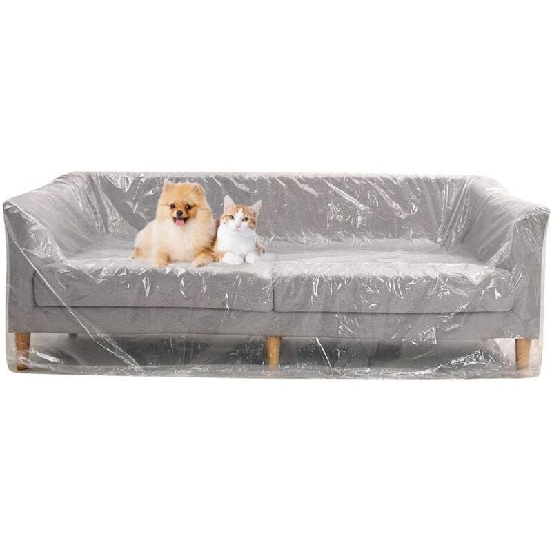 foto del prodotto rapanda copridivano in plastica trasparente 2 3m copridivano impermeabile copripoltrona in plastica trasparente antipolvere per albero di natale,