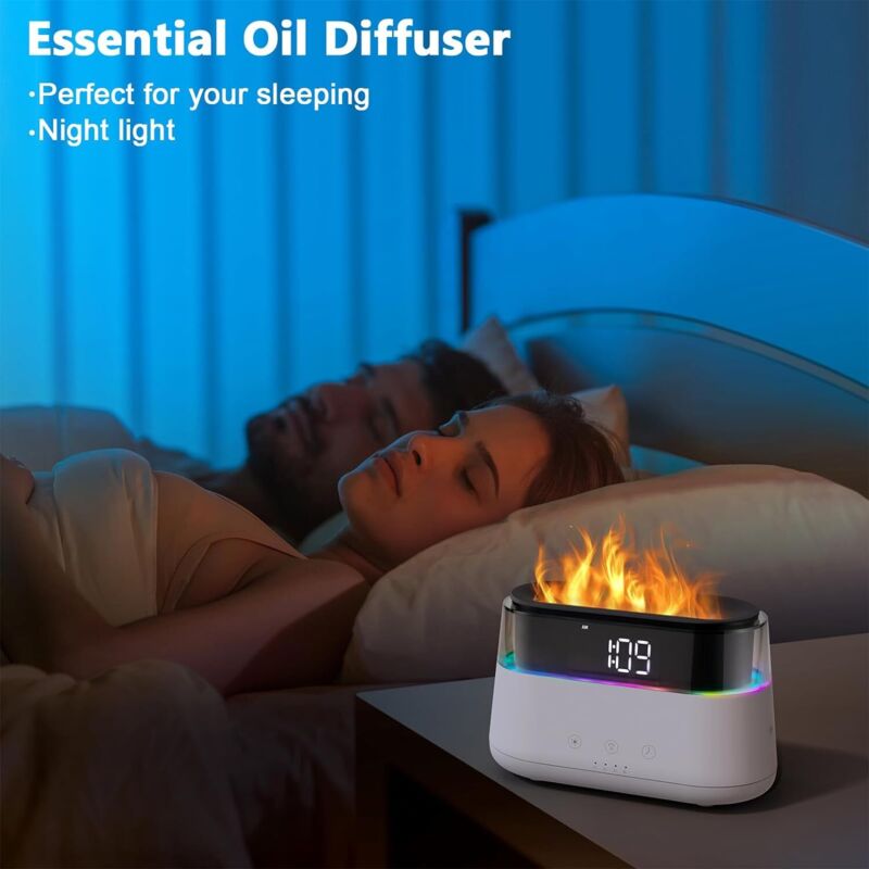 foto del prodotto rapanda diffusore di oli essenziali, 21 luci led che cambiano colore, timer e funzione di spegnimento automatico senza acqua, diffusore di aromi e