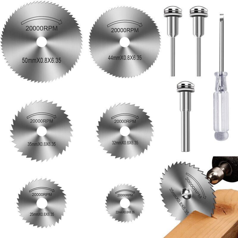 foto del prodotto rapanda dischi da taglio per dremel, hss, mini lame per seghe circolari per tagliare legno, plastica e metallo