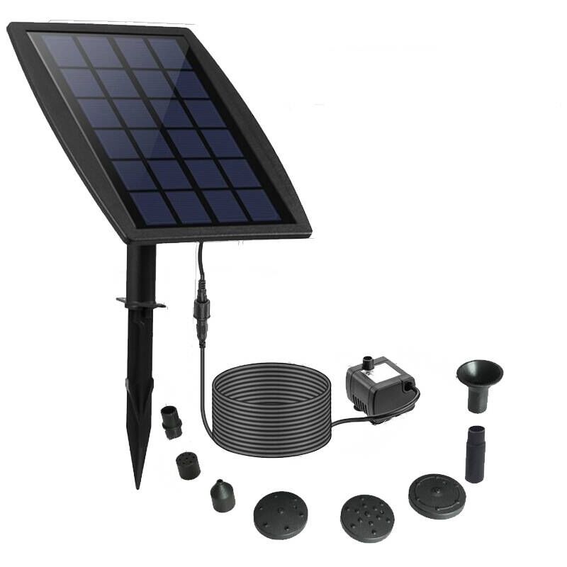 foto del prodotto rapanda fontana solare, fontana galleggiante solare fai da te da 2,5 w per esterni, nuova pompa solare per laghetto con 8 ugelli e cavo da 3 m,